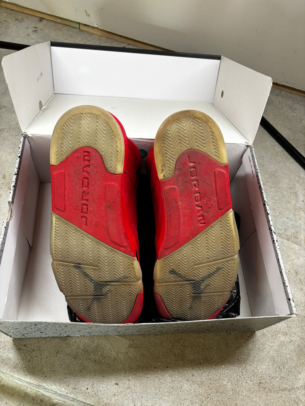 RED SUEDE 5s SIZE 13